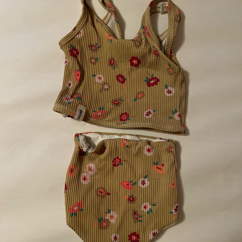 Floral Ribbed Two-Piece Swimsuit